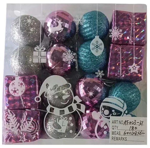 Σετ Χριστουγεννιάτικα Στολίδια 4εκ. 16τεμ