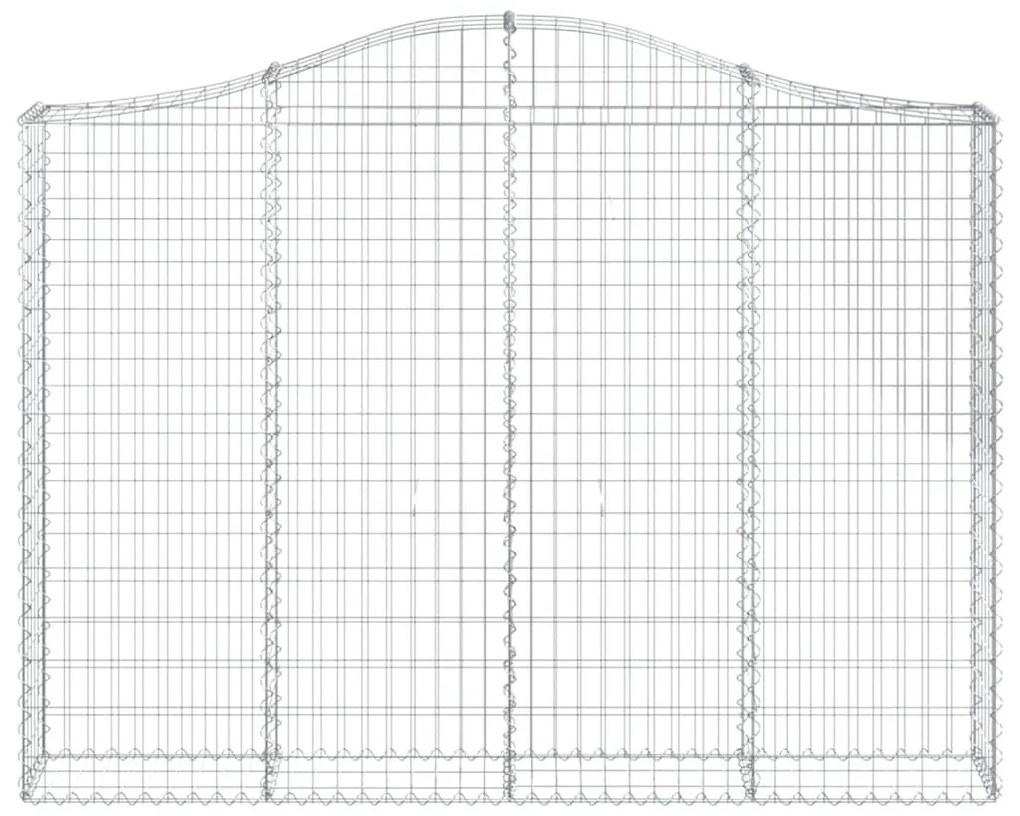 Συρματοκιβώτια Τοξωτά 3 τεμ. 200x30x140/160 εκ. Γαλβαν. Ατσάλι - Ασήμι