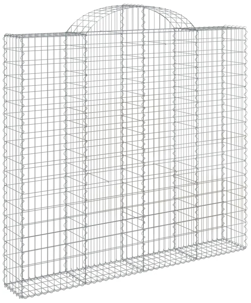 vidaXL Συρματοκιβώτια Τοξωτά 5 τεμ. 200x30x180/200 εκ. Γαλβαν. Ατσάλι