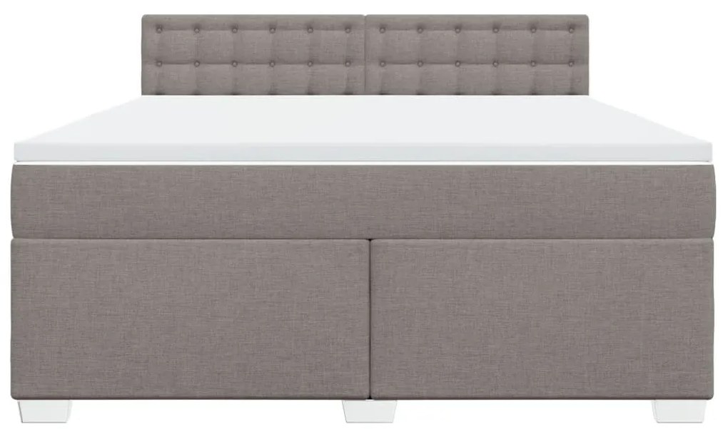 Κρεβάτι Boxspring με Στρώμα Taupe 180x200 εκ. Υφασμάτινο - Μπεζ-Γκρι