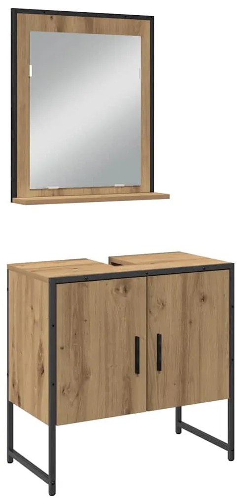 vidaXL Σετ Επίπλων Μπάνιου με αποθήκευση 4 pcs Καφέ 33 x 33 x 185.5 εκ