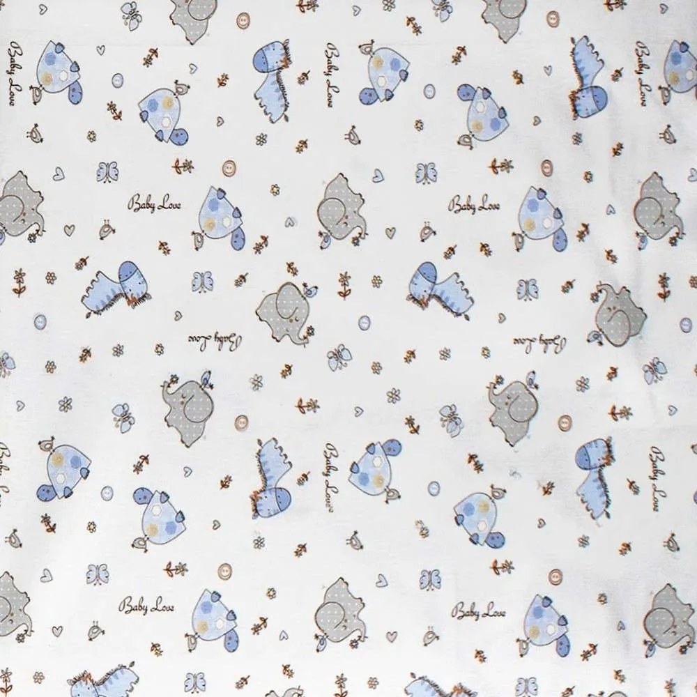 Σεντόνι Βρεφικό  Elephant 174 Blue DimCol Λίκνου 80x110cm 100% Cotton