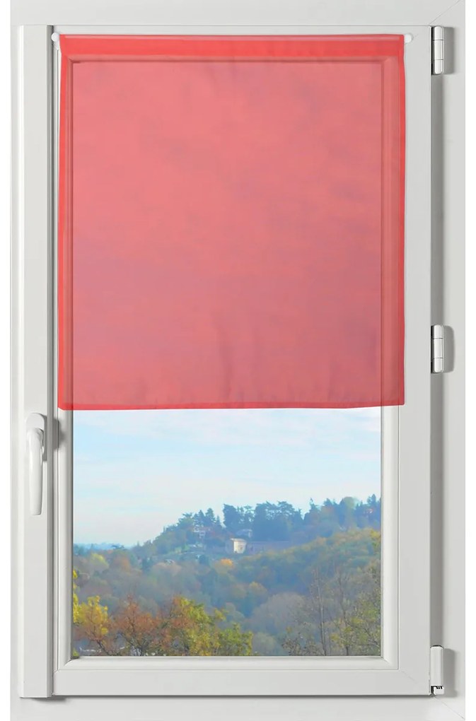 Σετ Κουρτίνες Παραθύρου (70x200) Με Τούνελ S-F Lisa Rouge RA51290004