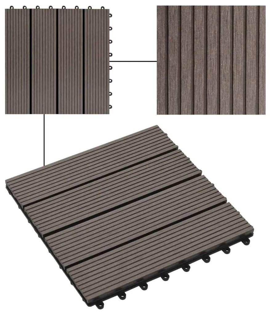 Πλακάκια Deck 22 τεμ. Σκούρο Καφέ 30 x 30 εκ. 2 μ² από WPC - Καφέ