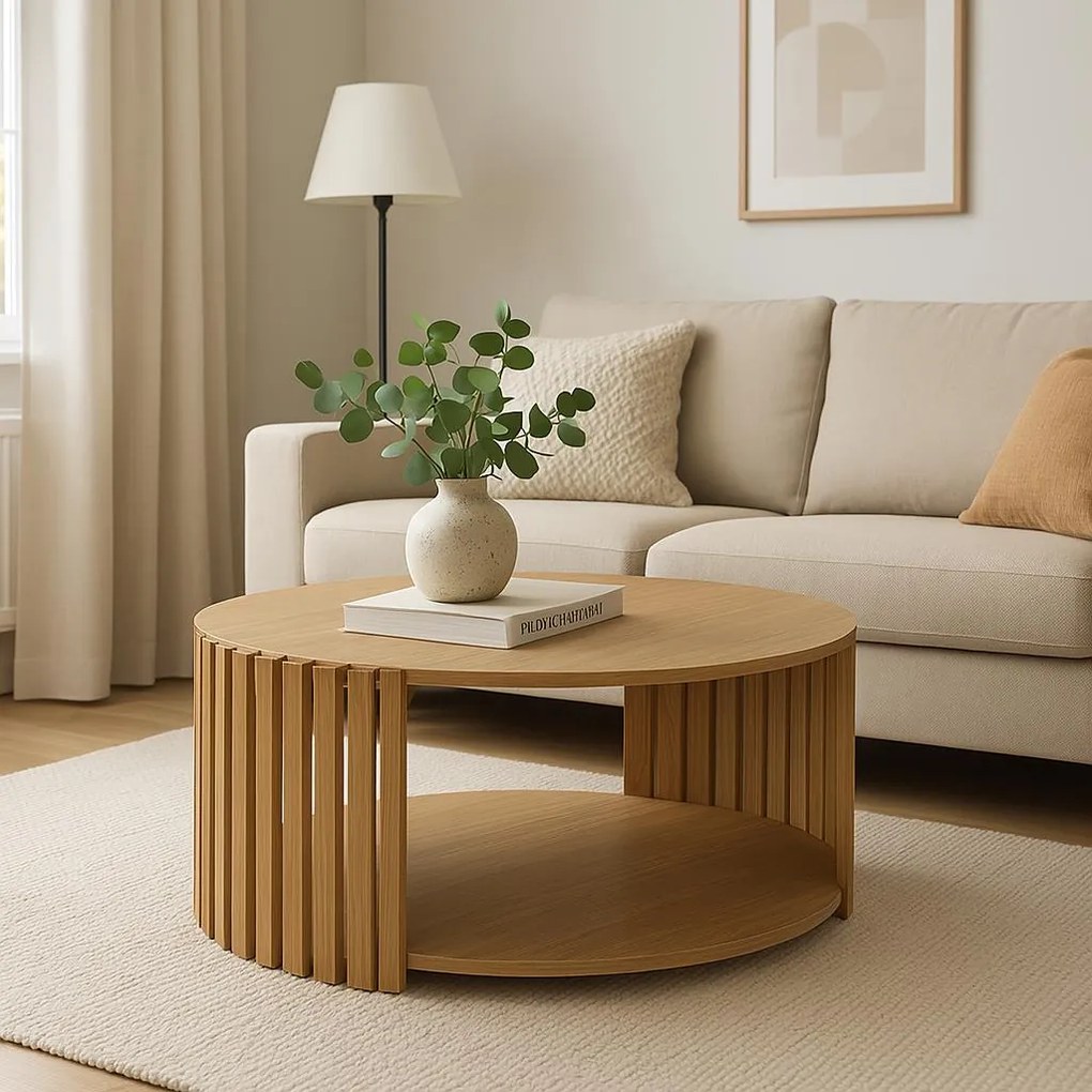 Τραπέζι σαλονιού Heavenly MDF φυσικό Φ83x38εκ 83x83x38 εκ.