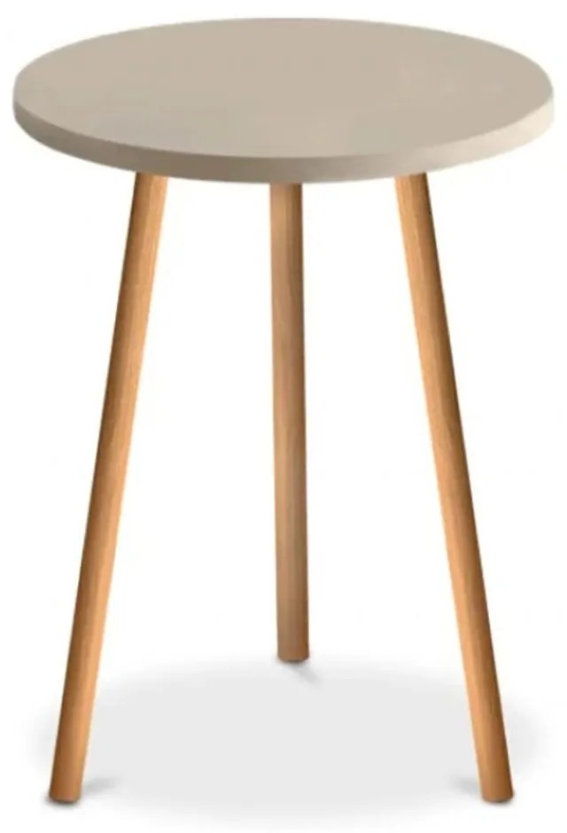 Βοηθητικό Τραπεζάκι Roma 0117708 Φ33,5x46cm Cream-Natural