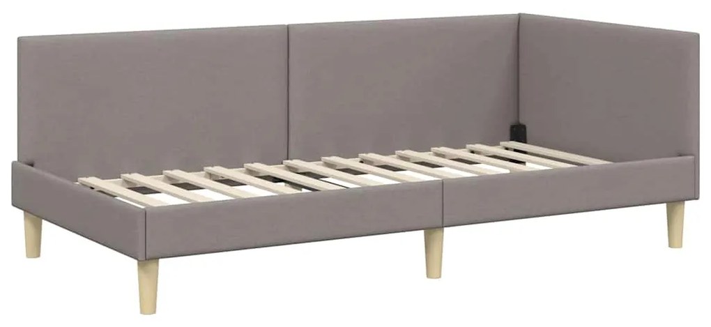 vidaXL Κρεβάτι Γωνίας Άλλο Taupe 90 x 200 cm Ύφασμα και Έργο ξύλου