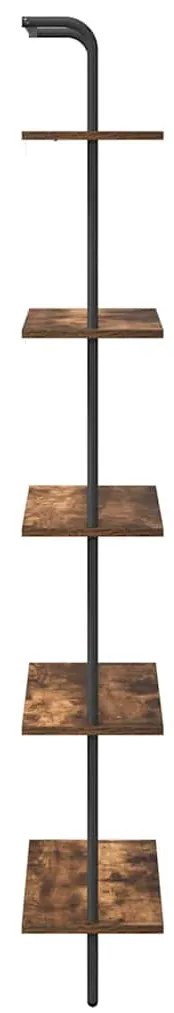 vidaXL Ράφι Βιβλίων Καπνιστή δρυς 60 x 24 x 168 εκ. Επεξεργασμένο ξύλο
