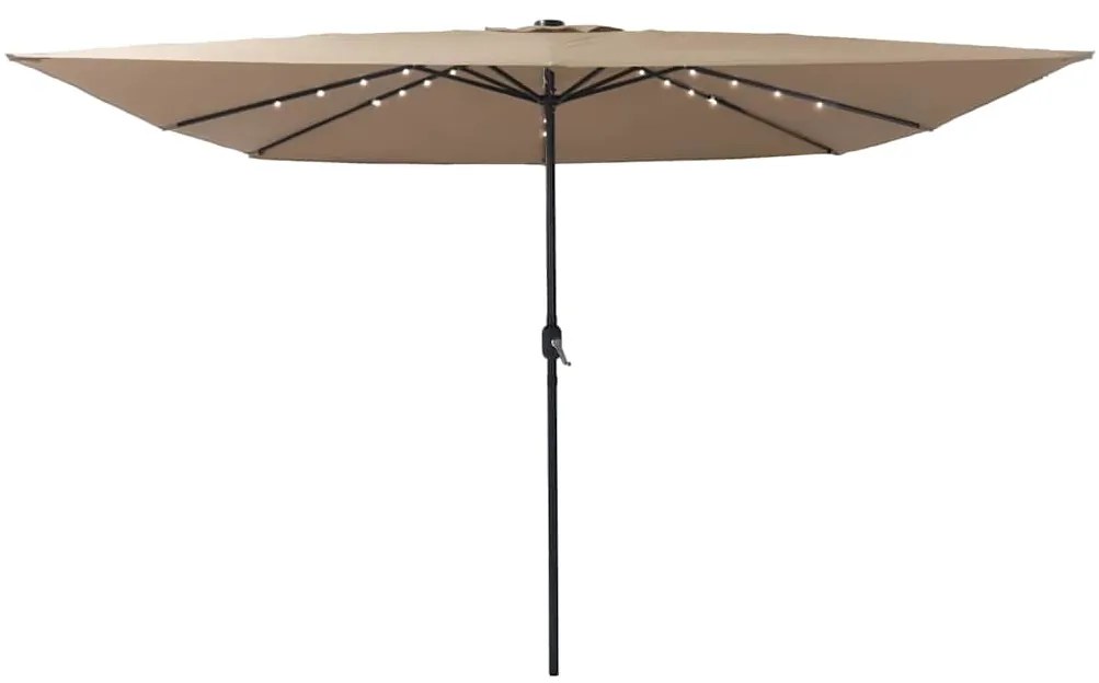 vidaXL Ομπρέλα Κήπου Taupe 295 x 295 x 245 εκ Πολυεστέρας και Χάλυβας
