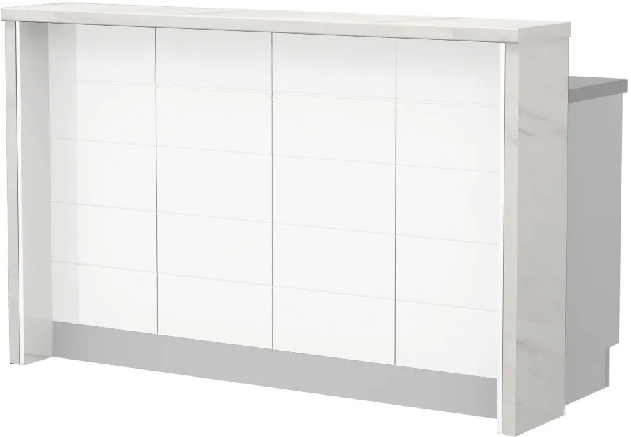 Πάγκος νησίδας Hudson-Μήκος: 150 εκ.-Γκρι-White Marble