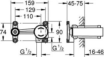 Εσωτερικά μέρη μπαταρίας νιπτήρος Grohe Eurostyle New
