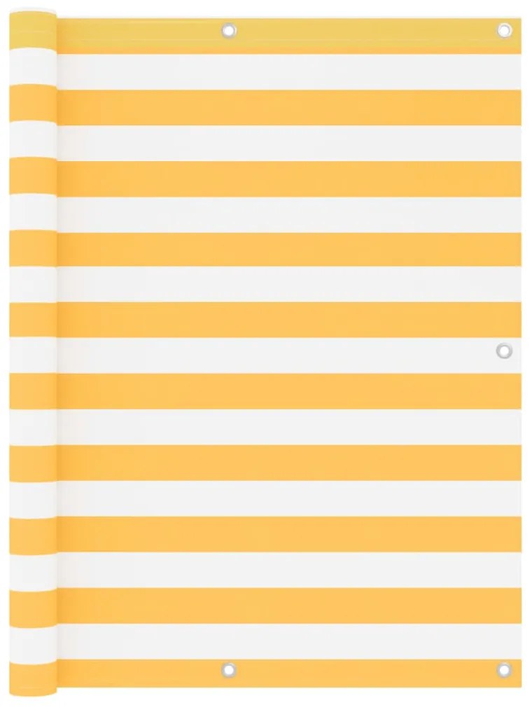 Διαχωριστικό Βεράντας Λευκό/Κίτρινο 120 x 400 εκ. Ύφασμα Oxford