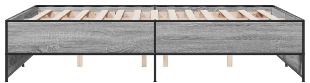vidaXL Πλαίσιο Κρεβατιού Γκρι Sonoma 140x190 εκ. Επεξ. Ξύλο &amp; Μέταλλο