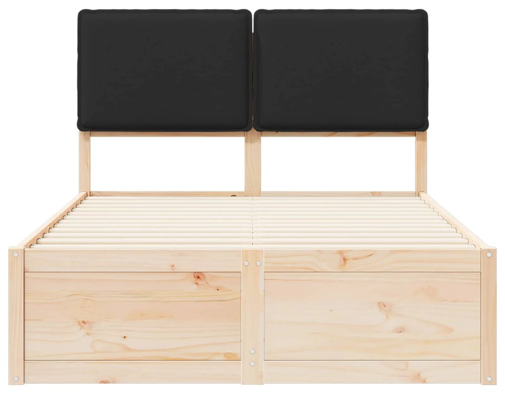 vidaXL Σκελετός Κρεβατιού με Επενδεδυμένο Κεφαλάρι Μαύρο 120 x 200 cm
