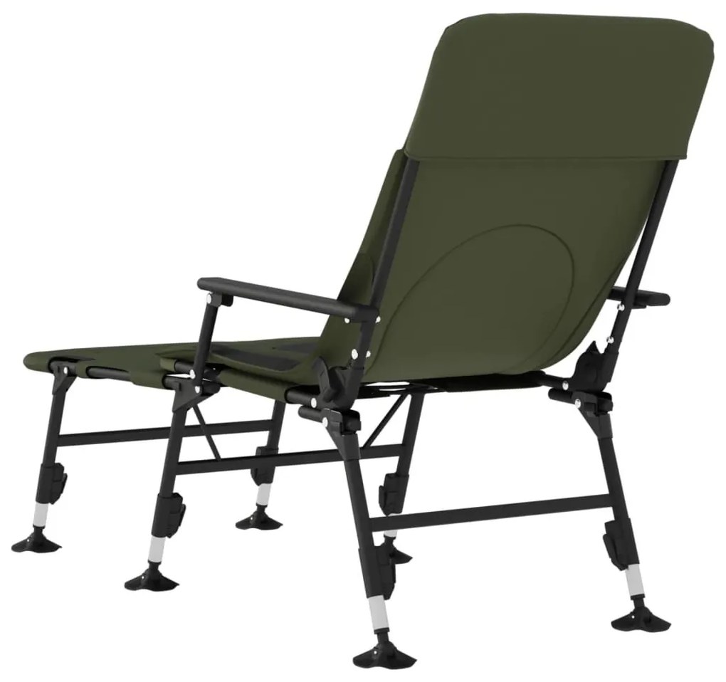 Καρέκλα Ψαρέματος με Ρυθμιζ. Πόδια Λάσπης Πτυσσόμενη Πράσινη - Πράσινο