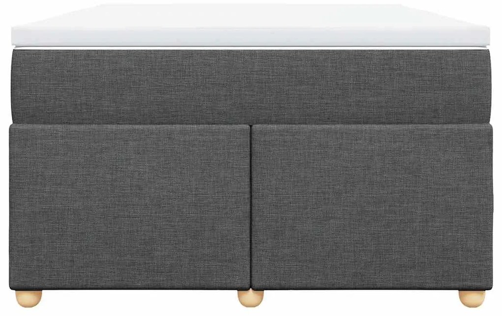 vidaXL Κρεβάτι Boxspring με Στρώμα Σκούρο Γκρι 120x190 εκ Υφασμάτινο