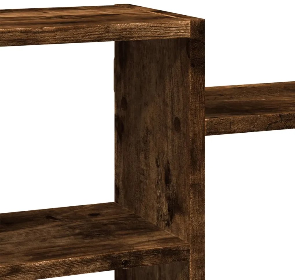 vidaXL Ραφιέρα Τοίχου Καπνιστή Δρυς 129x18x42 εκ. Επεξεργασμένο Ξύλο