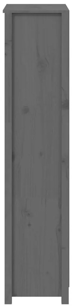 Ντουλάπι Ψηλό Γκρι 80x35x154 εκ. από Μασίφ Ξύλο Πεύκου - Γκρι