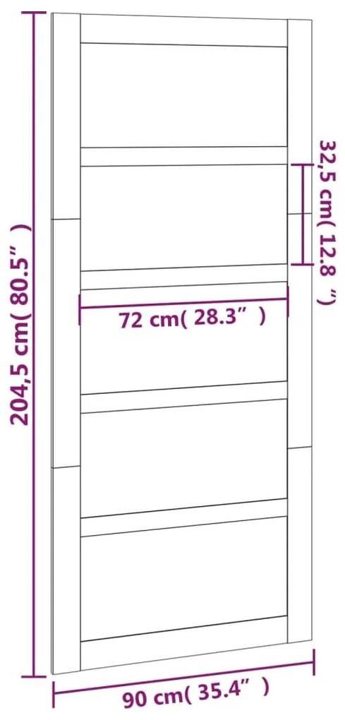 Πόρτα Αχυρώνα 90x1,8x204,5 εκ. από Μασίφ Ξύλο Πεύκου - Καφέ