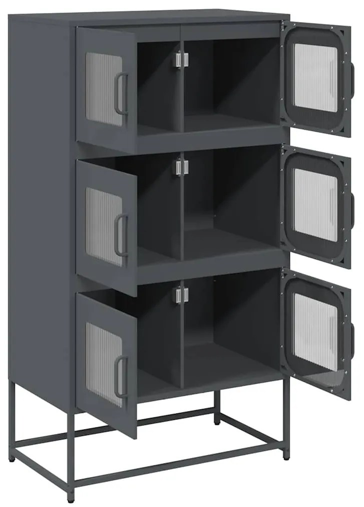 vidaXL Highboard Ανθρακί 68x39x123 cm Χάλυβας