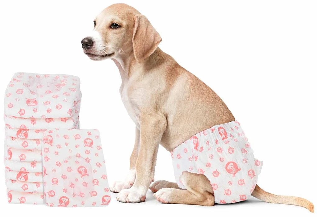 vidaXL Μίας χρήσης πάνα σκύλου θηλυκή 50 pcs Λευκό L