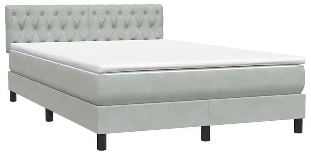 ΚΡΕΒΑΤΙ BOXSPRING ΜΕ ΣΤΡΩΜΑ ΑΝΟΙΧΤΟ ΓΚΡΙ 140X220 ΕΚ. ΒΕΛΟΥΔΙΝΟ 3317217