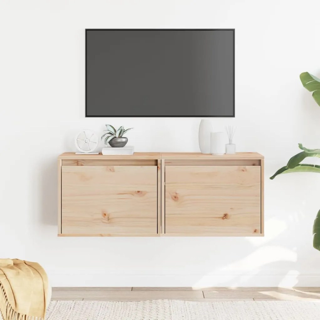 Ντουλάπια Τοίχου 2 τεμ. 45 x 30 x 35 εκ. από Μασίφ Ξύλο Πεύκου