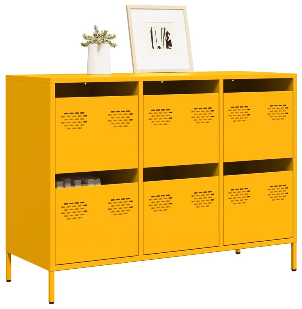 Ντουλάπι Μουσταρδί 101,5x39x73,5 εκ. από Χάλυβα Ψυχρής Έλασης