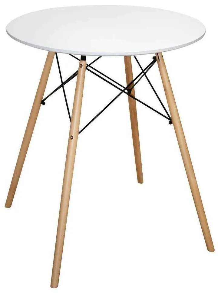 Τραπέζι Minimal HM0060.01 Φ60Χ72Υcm White-Beech Mdf, Wood