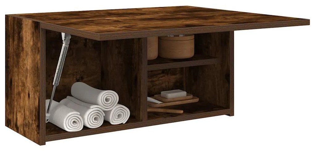 ντουλάπι τοίχου μπάνιου καπνιστή δρυς κατασκευασμένο ξύλο