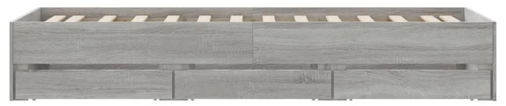 vidaXL Πλαίσιο Κρεβατιού με συρτάρια Γκρι sonoma 100x200εκ. Επεξ. Ξύλο