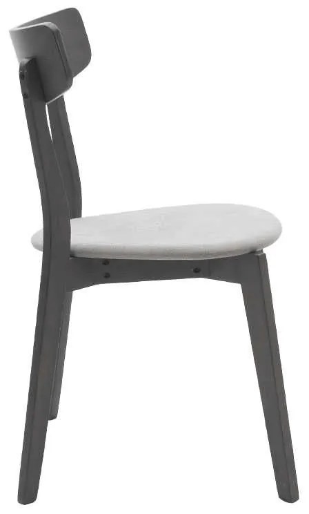 Καρέκλα Toto pakoworld ξύλο rubber wood rustic grey-ύφασμα γκρι