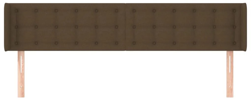 vidaXL Κεφαλάρι με Πτερύγια Σκούρο Καφέ 203x16x78/88 εκ. Υφασμάτινο