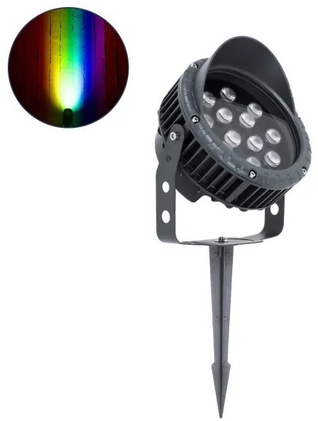 Σποτ Φωτιστικό για Φυτά 24W IP65 RGBW Αλουμίνιο Γκρι 90362 Globostar-90362-Ανθρακί 90362