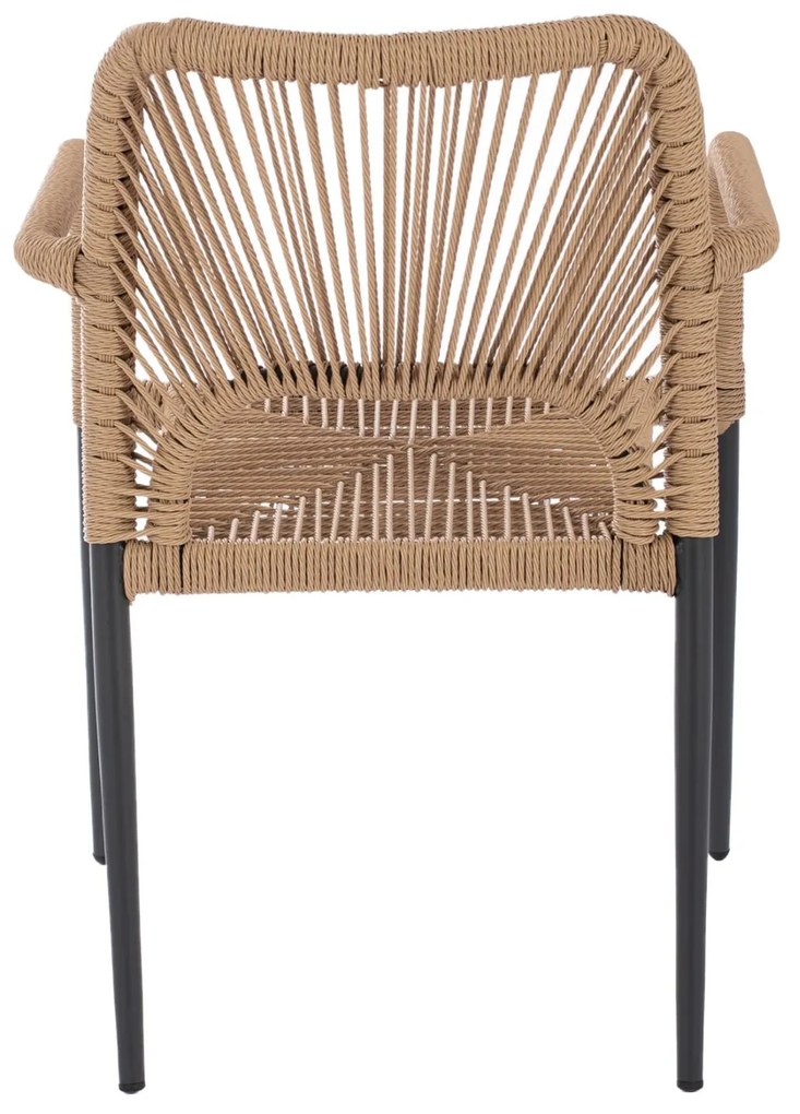 Καρέκλα - Πολυθρόνα NOJO C5771.02 Γκρί Αλουμινίου με P.E. Twist Rattan Μπέζ 55x63x82 εκ. 55x63x82 εκ.