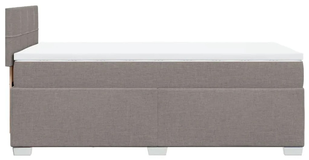 vidaXL Κρεβάτι Boxspring με Στρώμα Taupe 90x200 εκ. Υφασμάτινο