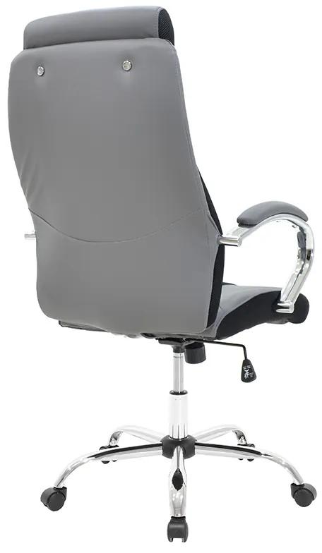 Καρέκλα γραφείου διευθυντή SHARK pakoworld τεχνόδερμα γκρι-μαύρο - Τεχνόδερμα - 126-000001