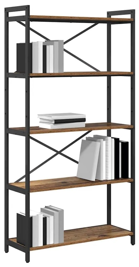 vidaXL Ράφι Βιβλίων Παλαιό ξύλο 80 x 30 x 155 εκ Επεξεργασμένο ξύλο