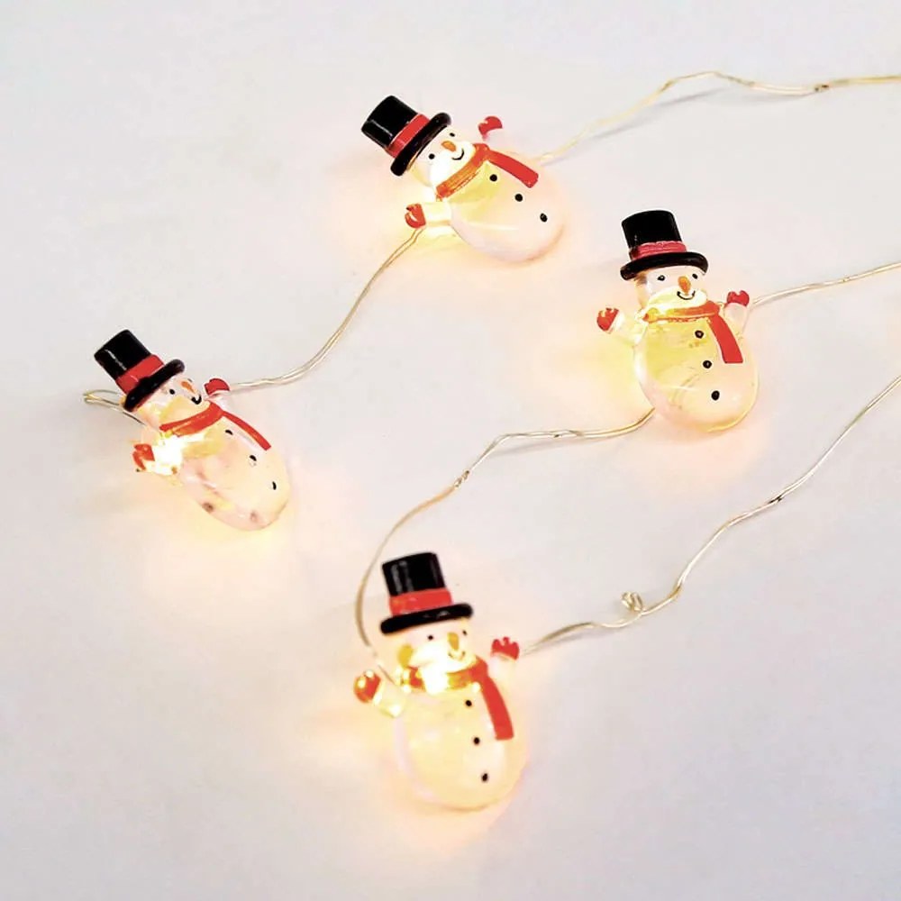 Χριστουγεννιάτικα Λαμπάκια Σειρά Snowman 15 Mini Led X07151102 140+30cm 0,9W Με Μπαταρία Multi Aca