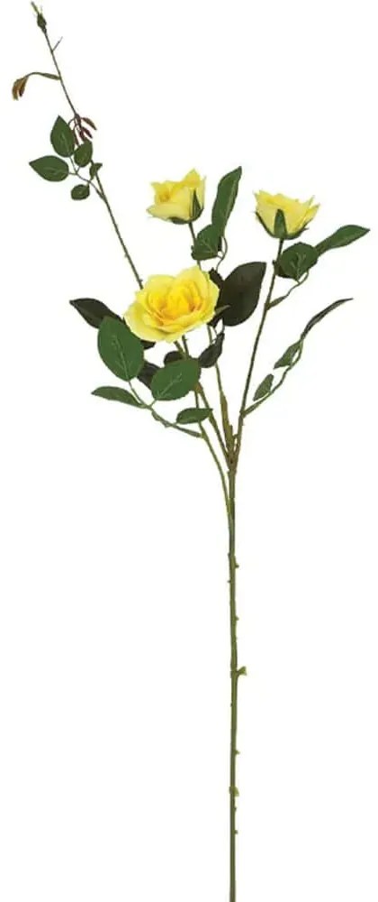 Τεχνητό Λουλούδι Τριαντάφυλλο 00-10040-2 75cm Yellow Marhome Συνθετικό Υλικό