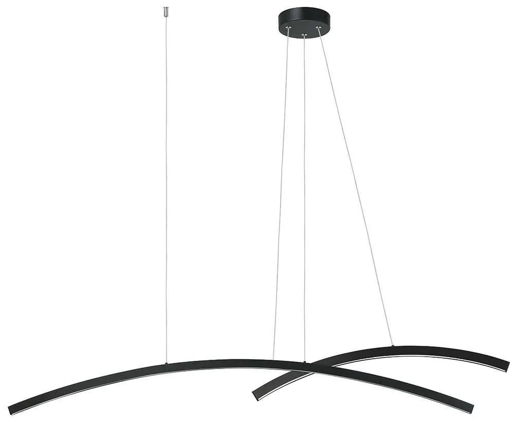 Φωτιστικό Οροφής Καμπυλωτές Βέργες 20130 Led 3000Κ 48W Black Matt Aluminum,Acrylic