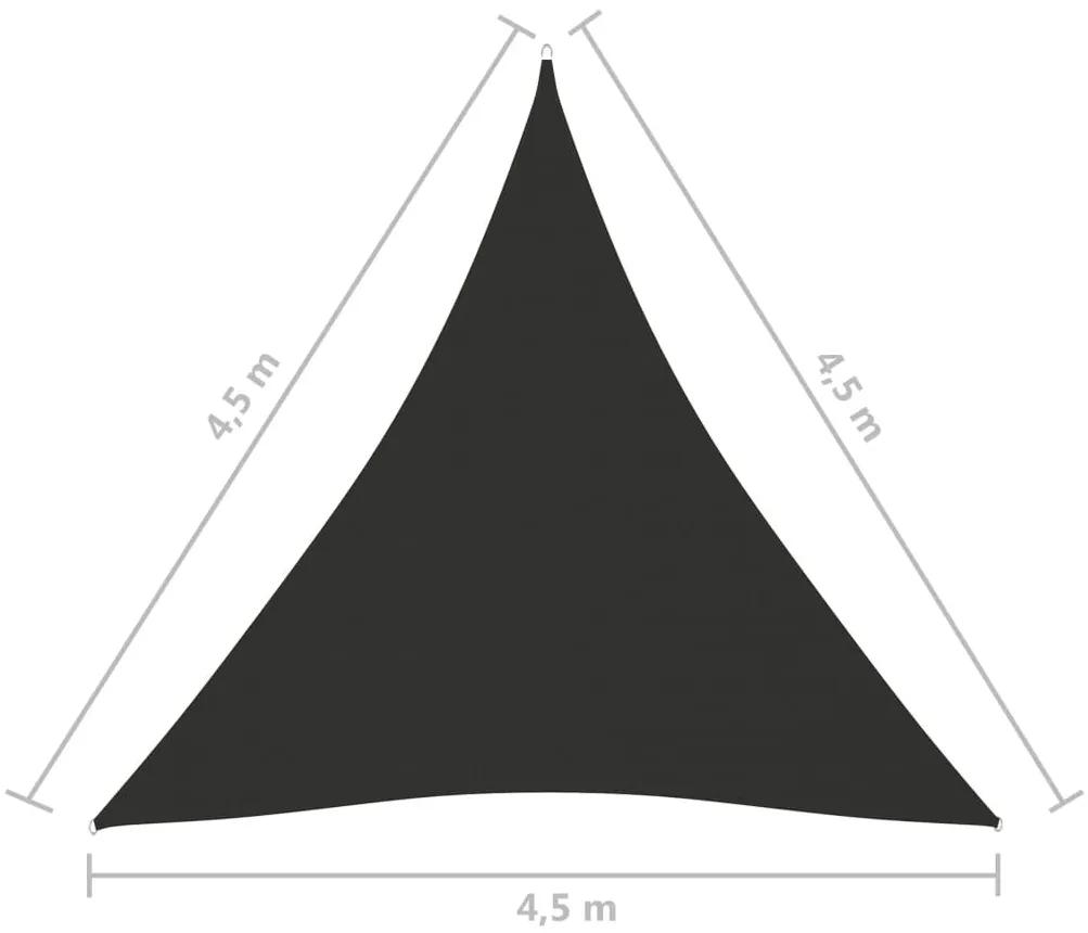 Πανί Σκίασης Τρίγωνο Ανθρακί 4,5x4,5x4,5 μ. από Ύφασμα Oxford - Ανθρακί