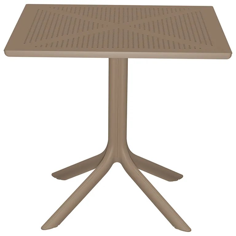 Τραπεζαρία κήπου Groovy-Frontline pakoworld σετ 5τεμ PP cappuccino 80x80x74,5εκ. - 253-000096 - 253-000096