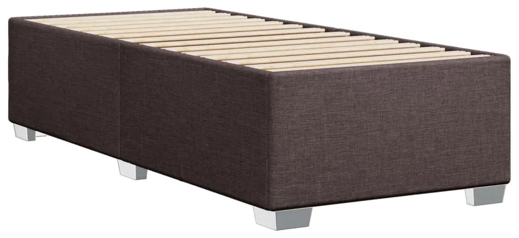 Κρεβάτι Boxspring με Στρώμα Σκούρο Καφέ 90x200 εκ. Υφασμάτινο - Καφέ