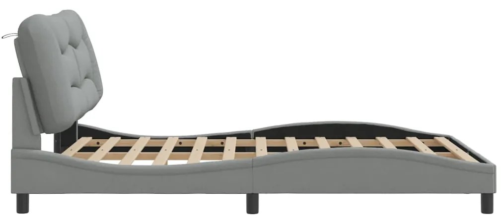 vidaXL Σκελετός Κρεβατιού Χωρίς Στρώμα Hvar Αν. Γκρι 120x200 εκ. Υφασμάτινο