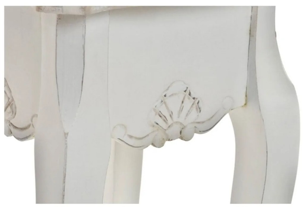 Βοηθητικό Τραπέζι DKD Home Decor Versalles Έλατο Ξύλο Λευκό 35 x 35 x 80 cm