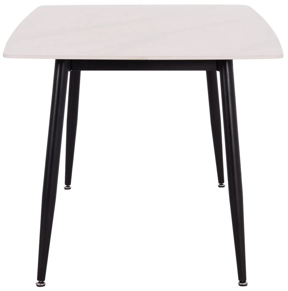 Τραπέζι RAVEN ΙΙ Κεραμικό TOP με Όψη Λευκό Μάρμαρο 160x80x74Υεκ. 160x80x74 εκ.