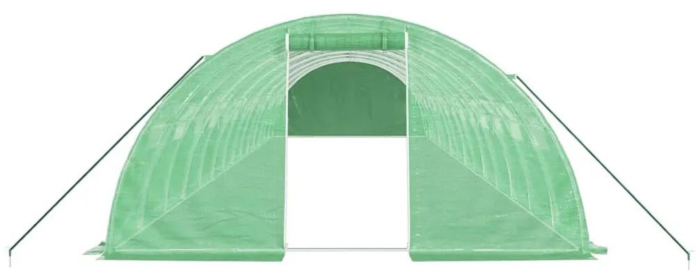 Θερμοκήπιο Πράσινο 56 μ² 14 x 4 x 2 μ. με Ατσάλινο Πλαίσιο - Πράσινο