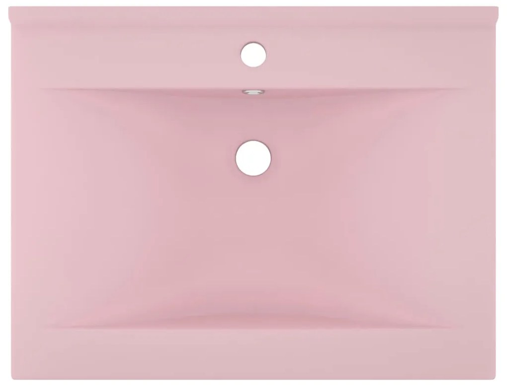 vidaXL Νιπτήρας με Οπή Βρύσης Ροζ Ματ 60 x 46 εκ. Κεραμικός