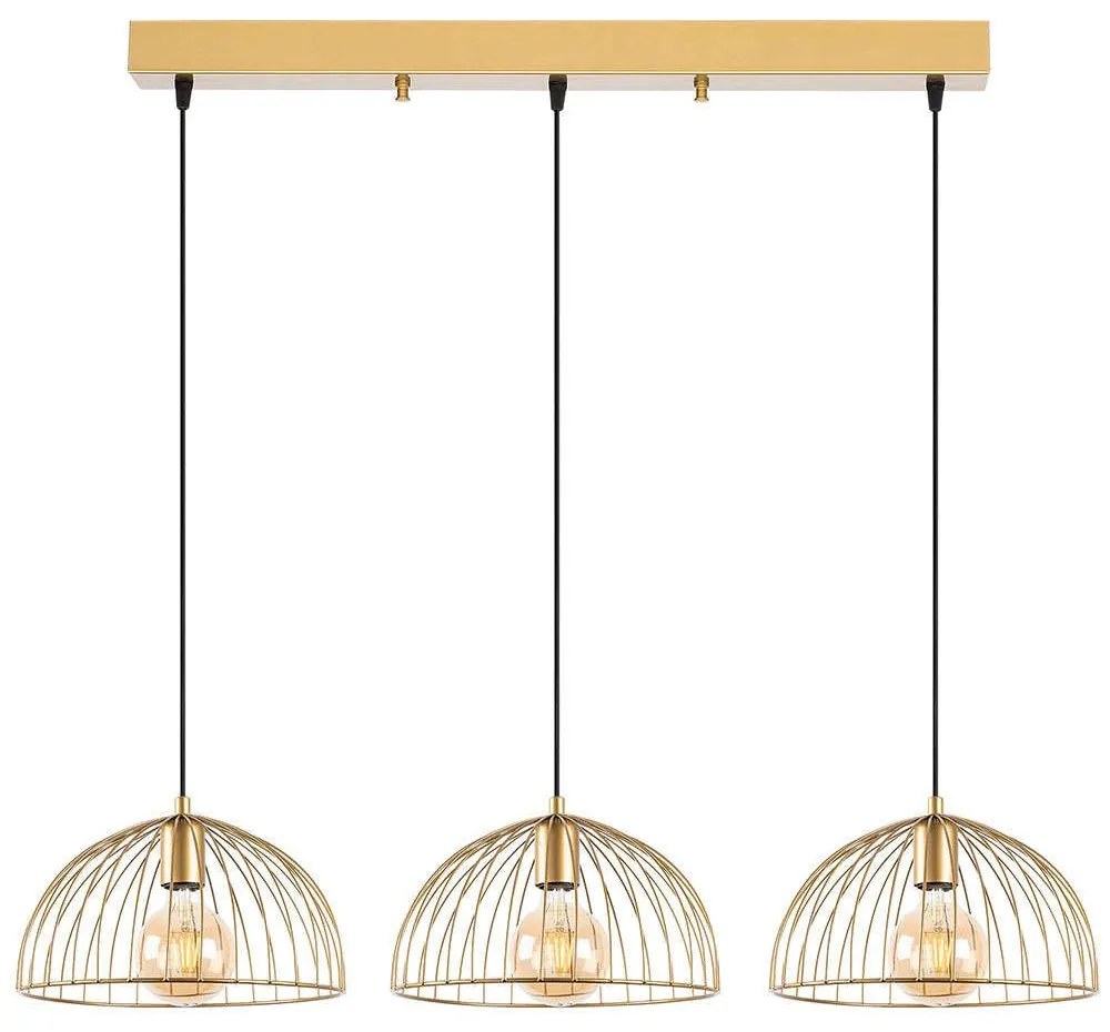 Φωτιστικό Οροφής - Ράγα Telkure 942FLG1611 101x31x105cm 3xE27 40W Gold Opviq